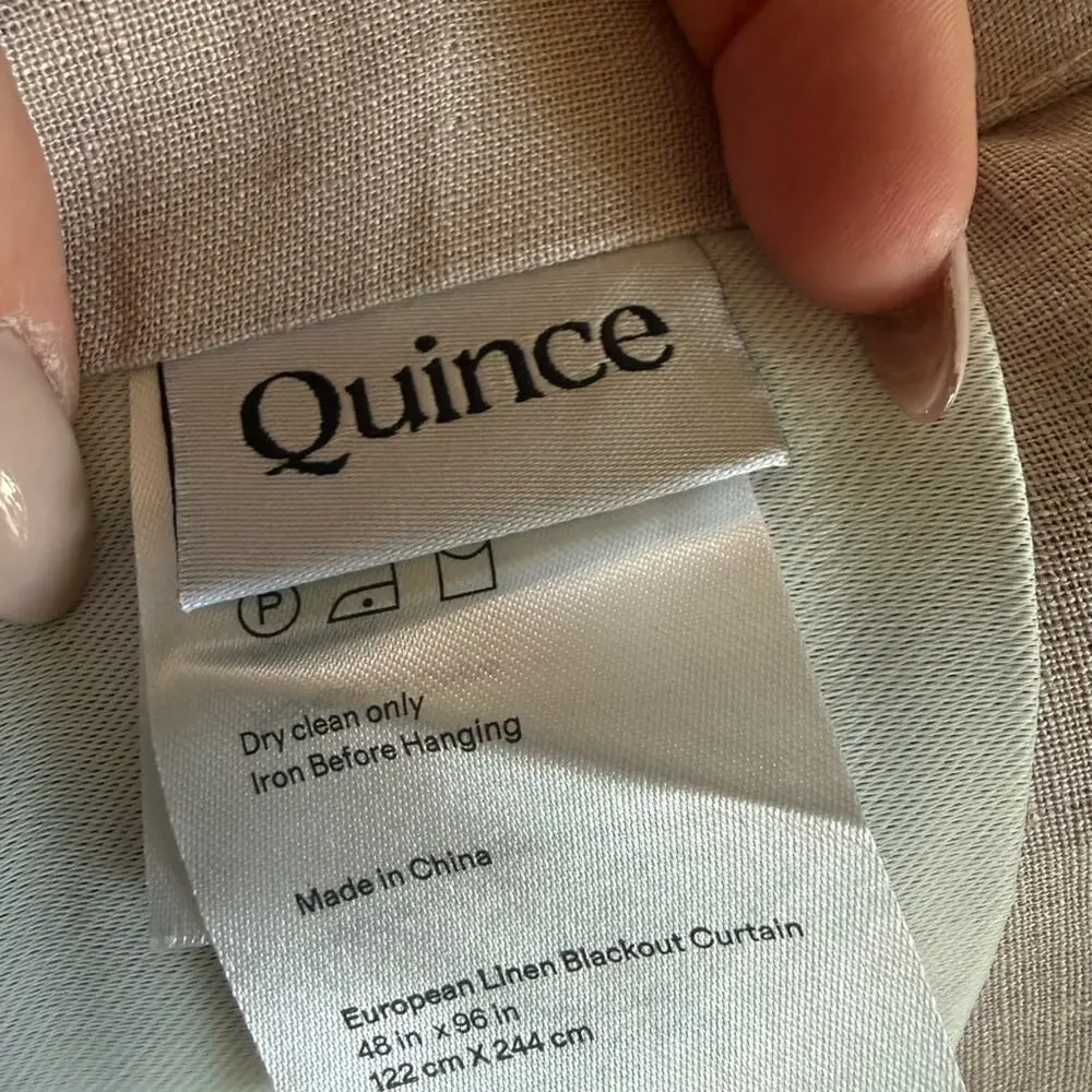 Quince European Linen Blackout Curtain Panel Rose Quartz 48”x96”